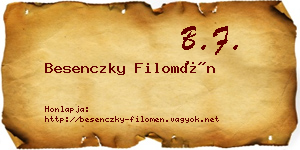 Besenczky Filomén névjegykártya